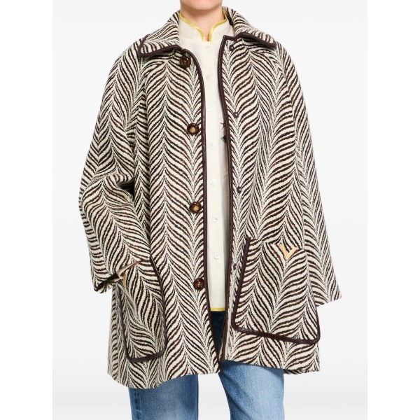 patterned button coat