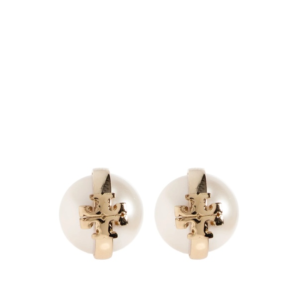 pearl logo earrings