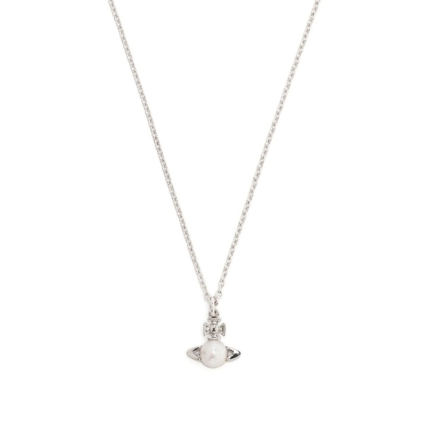 pearl-logo pendant necklace