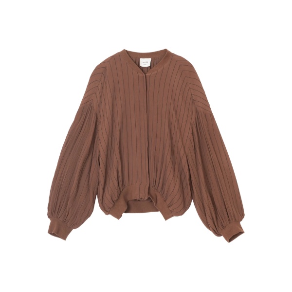 pinstripe balloon-sleeve jacket