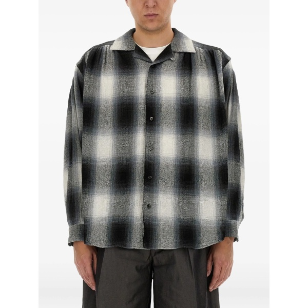 plaid-check cotton shirt