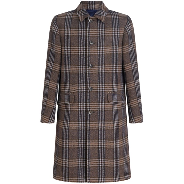 plaid-check pattern coat