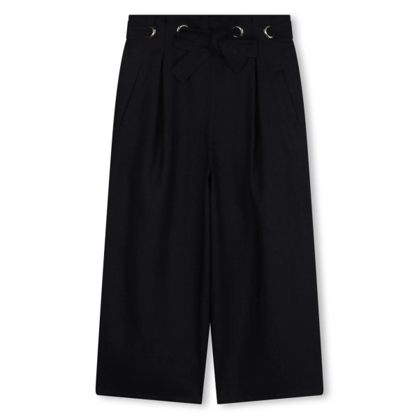 pleat-detail linen trousers