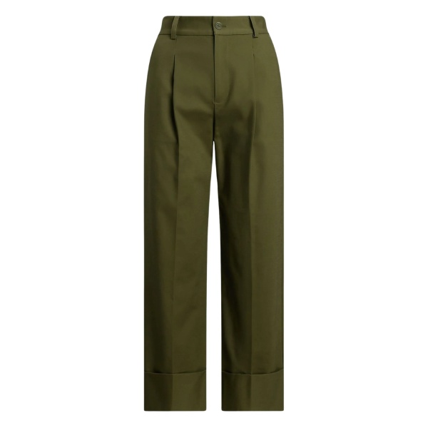pleated high-waisted trousers