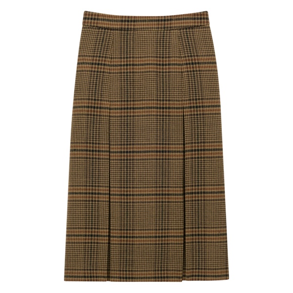 pleated houndstooth skirt