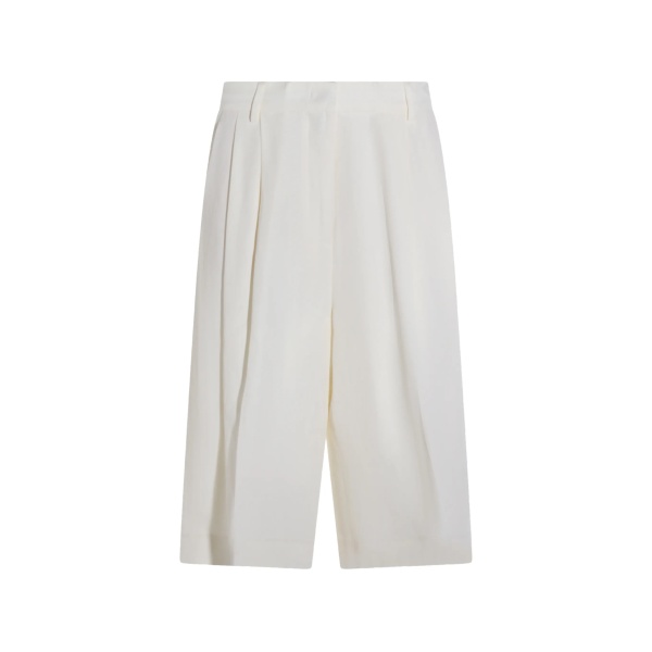 pleated knee-length shorts