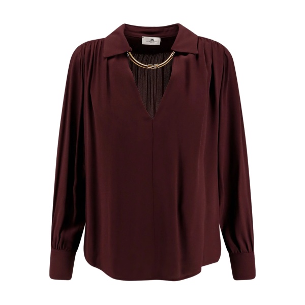 pleated-neck shirt