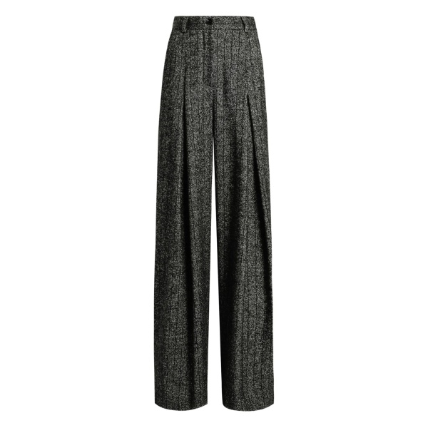 pleated tweed trousers