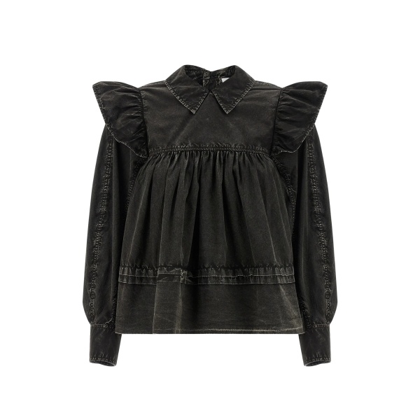 polo-collar blouse