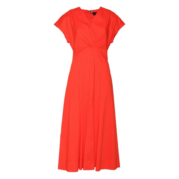 poplin V-neck dress