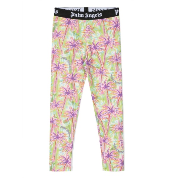 printed stretch-jersey leggings