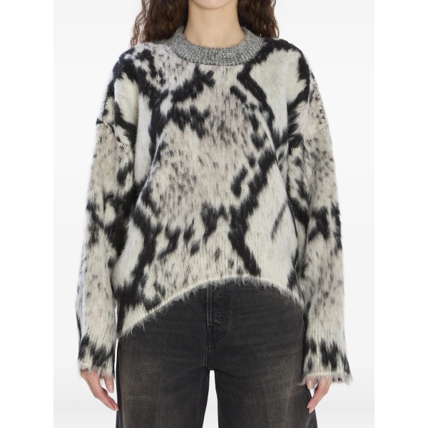 python-print ribbed sweater