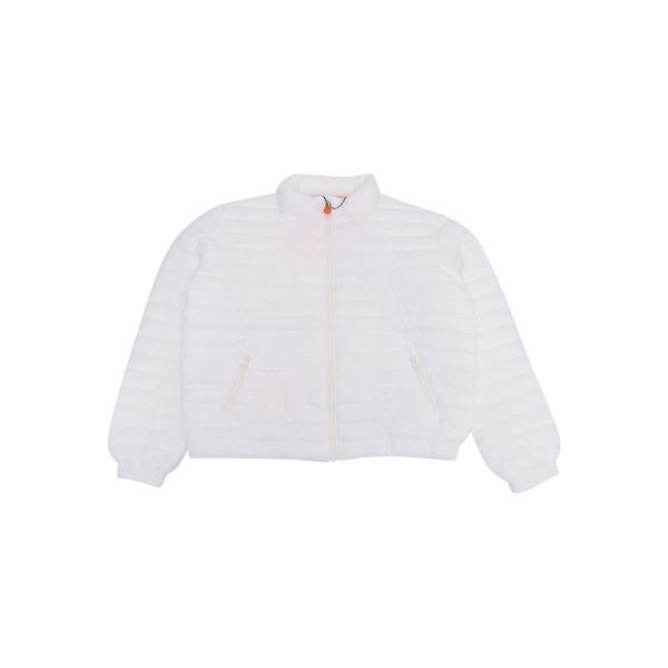 quilted zip-fastening jacket