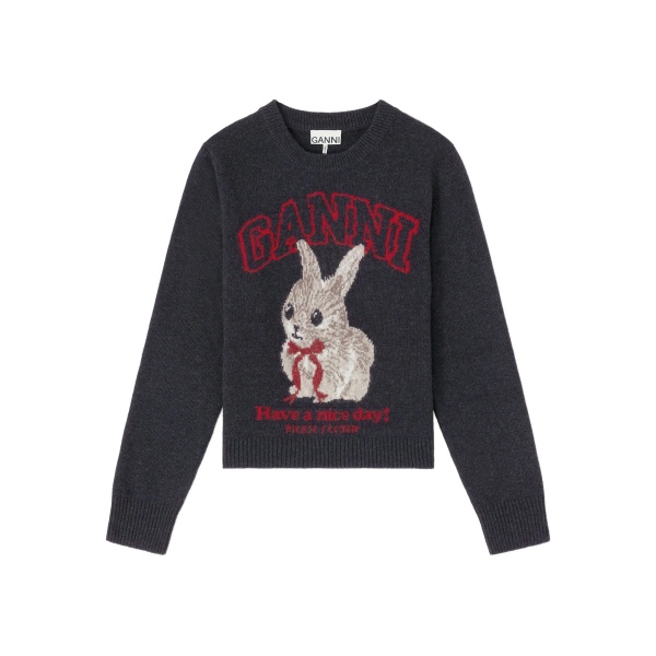 rabbit graphic sweater