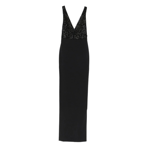 rhinestones V-neck dress