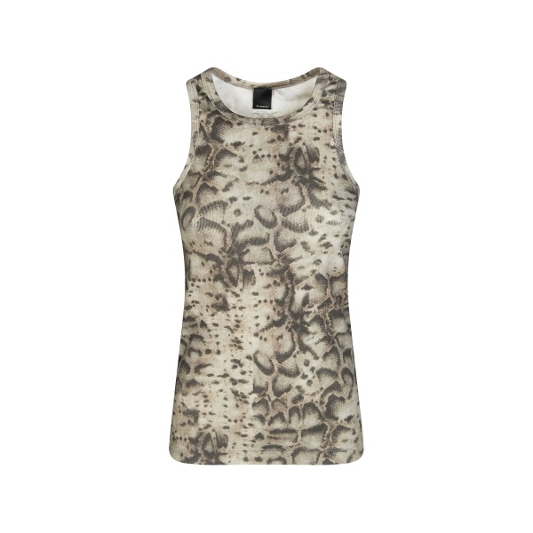ribbed snake-print top