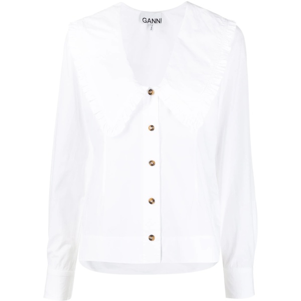 ruffled exaggerated collar blouse