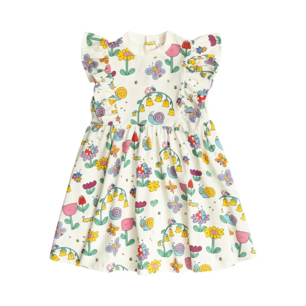 ruffled printed dress