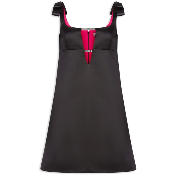 satin-finish A-line minidress