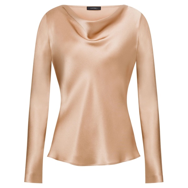 satin-finish blouse