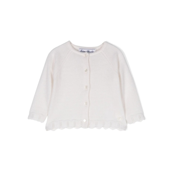 scallop-edge cashmere cardigan