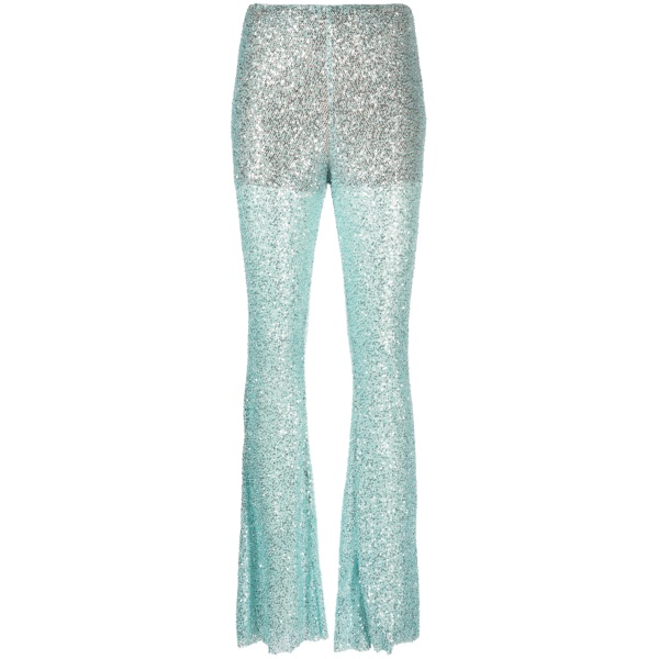 sequin-embellished mesh trousers