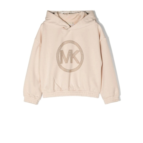sequin logo jersey hoodie