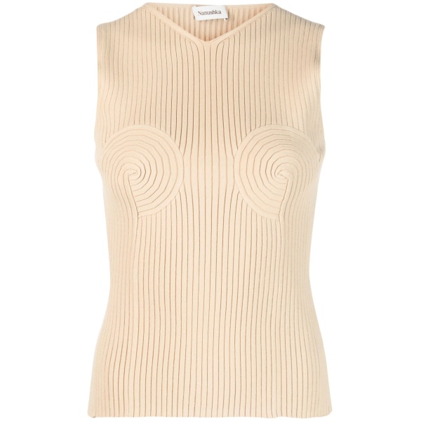 shaped-bustier knitted top