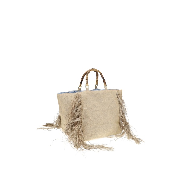 Sharon fringed-handle beach bag
