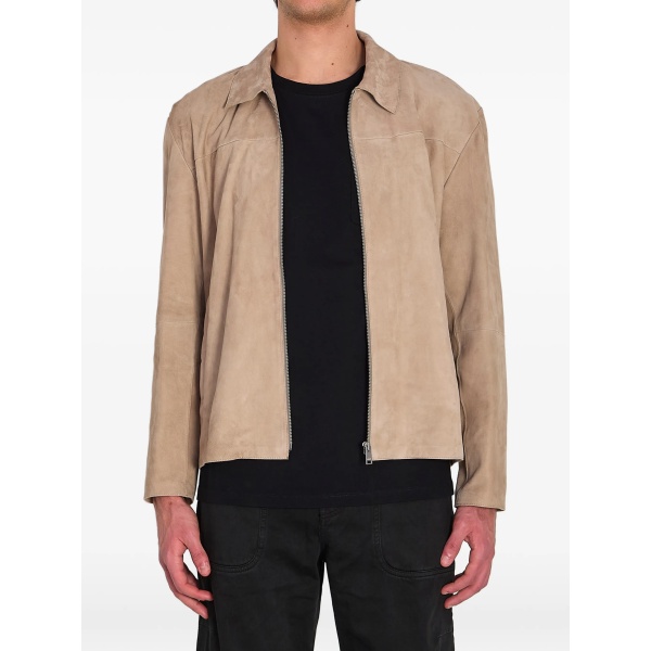 shirt-style zip suede jacket