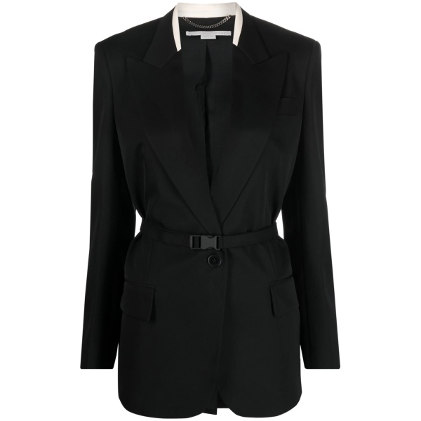 single-breasted belted blazer