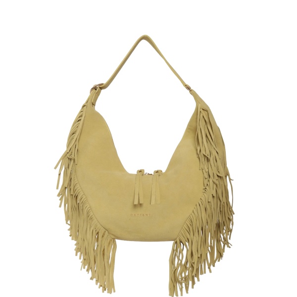 small Isola Peach fringed leather shoulder bag
