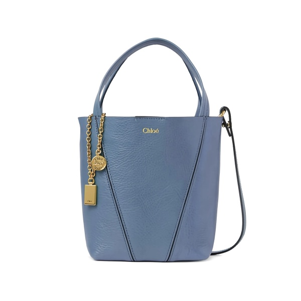 small Spin leather tote bag
