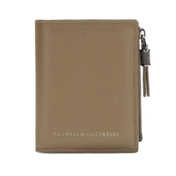 small zip-pocket leather wallet
