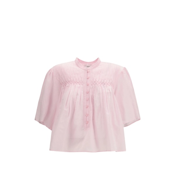 smocked buttoned top