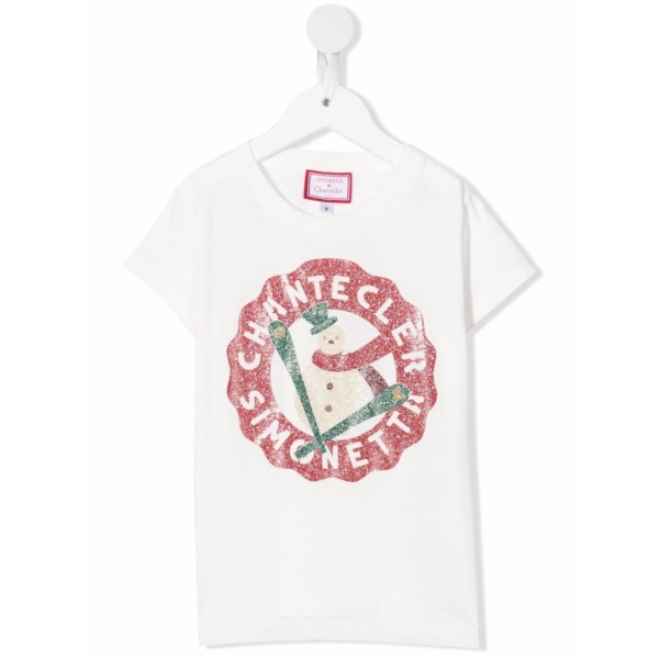 snowman-print t-shirt