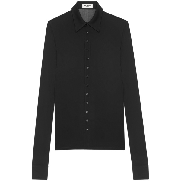 spread-collar long-sleeve shirt