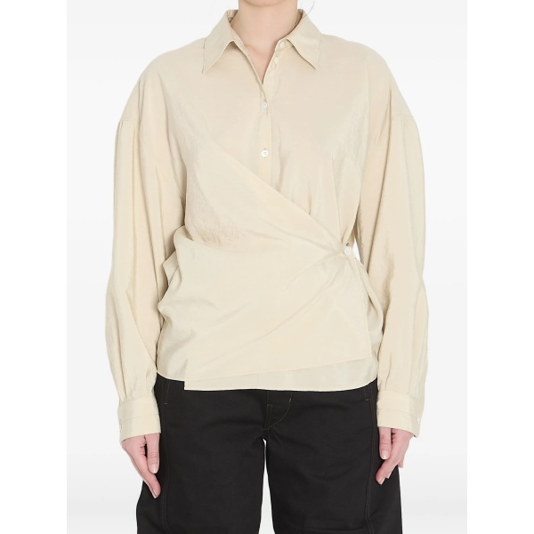 straight collar twisted shirt