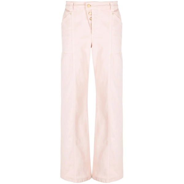 straight-leg cotton trousers