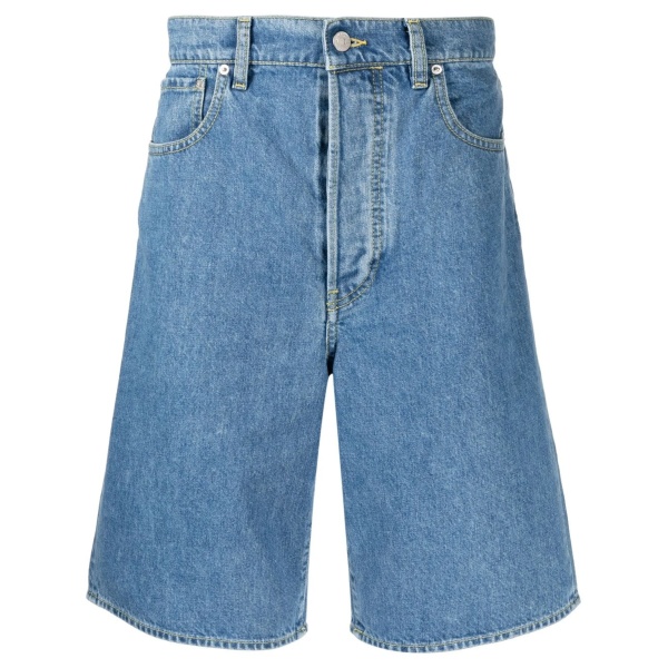 straight-leg denim shorts