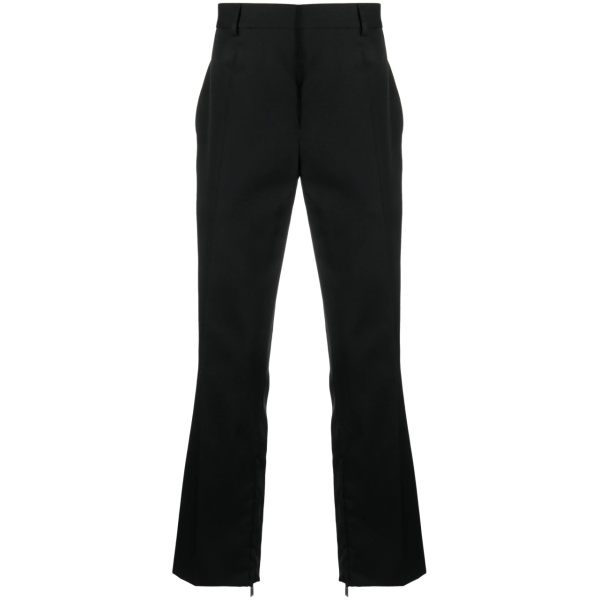 straight-leg wool trousers