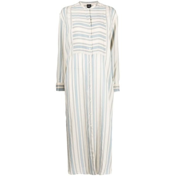 stripe-print shirt dress
