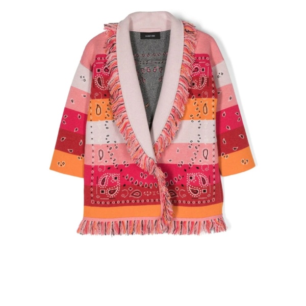 striped bandana-print cardigan