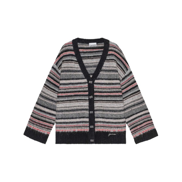 striped buttoned cardigan