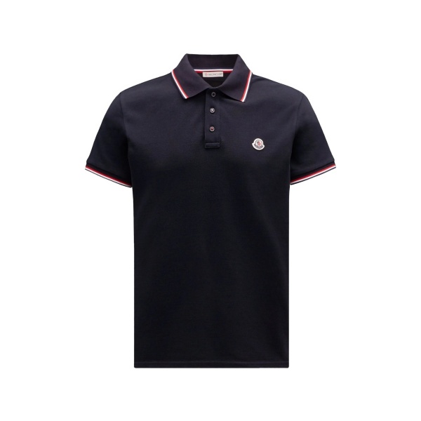 striped collar polo shirt