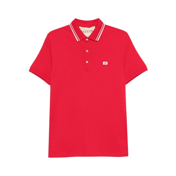 striped-collar polo shirt