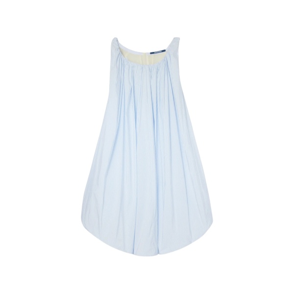 striped gathered dress
