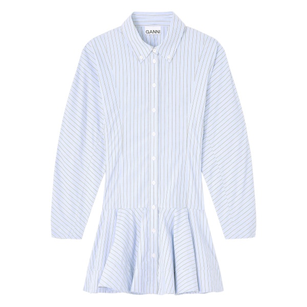 striped mini shirt dress