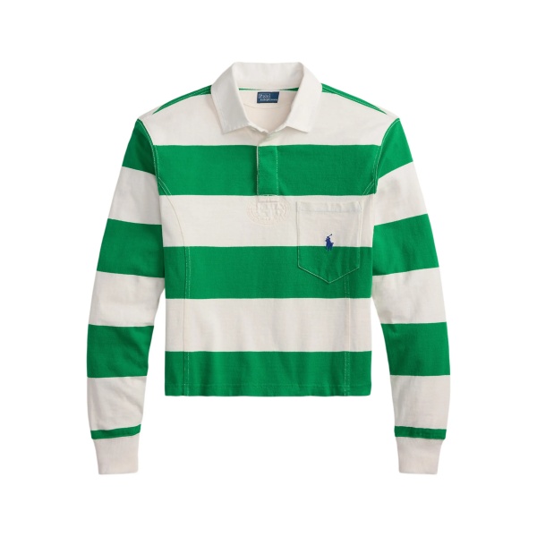 striped patch pocket rugby shirt