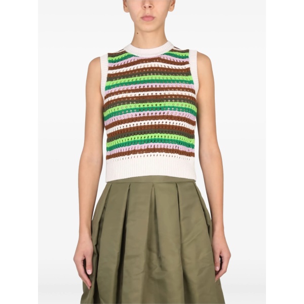 striped sleeveless top